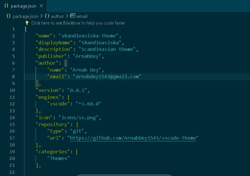 Vscode theme npm package