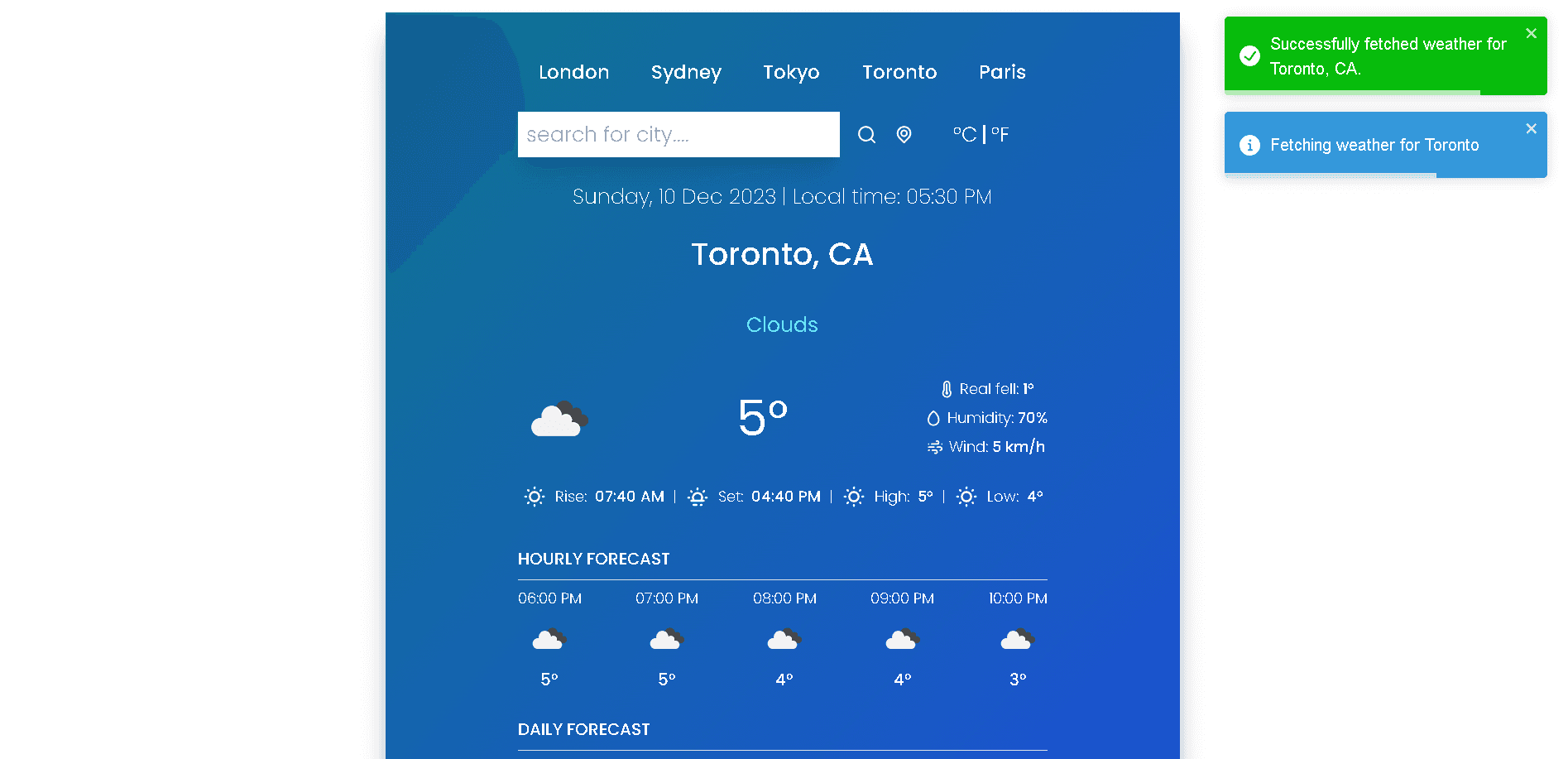 weather ui